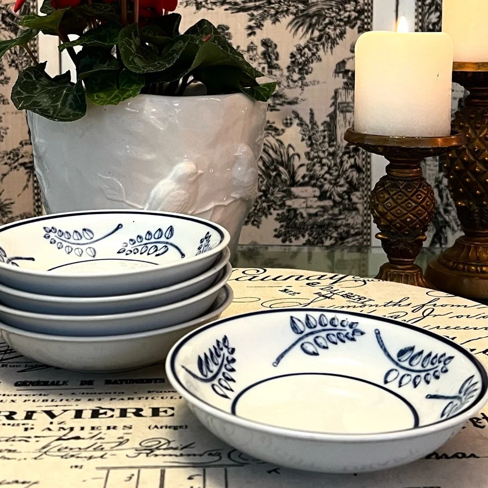 Vintage Williams Sonoma Chinoiserie Fruit Bowls, SET/5